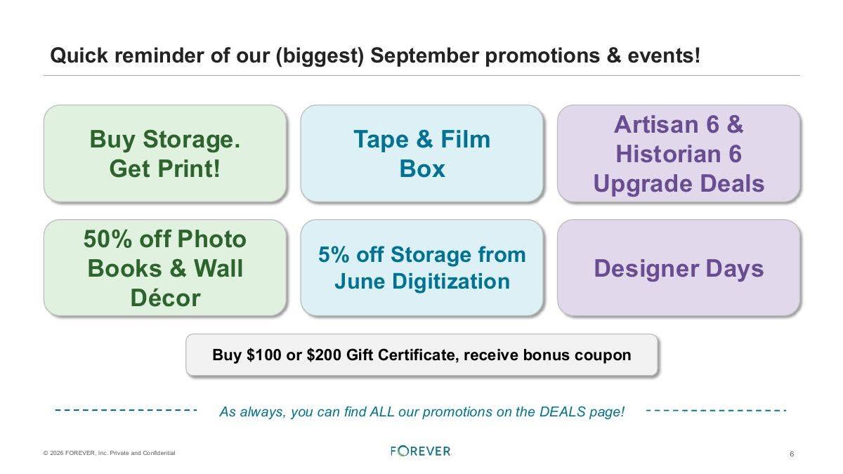 FOREVER: Sept Deals & Promos